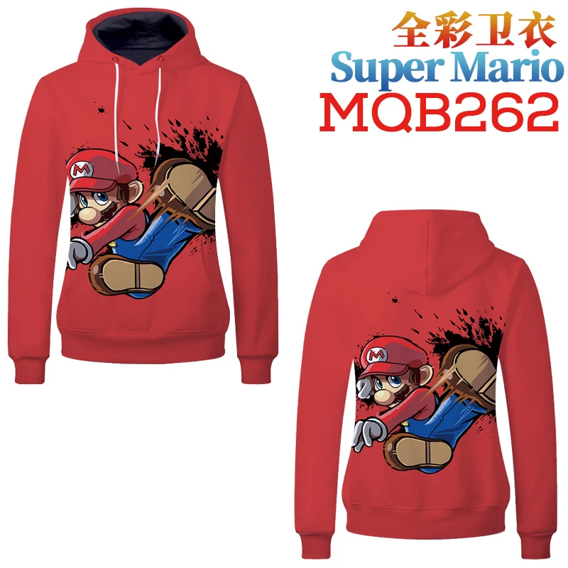 3D Print Men Hoodie Sweater Sweatshirt Cartoon Super Mario Jacket Pullover Tops