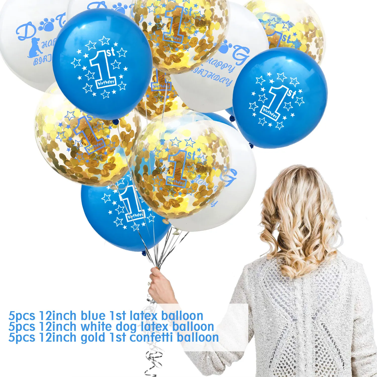 ZLJQ 1-й День рождения воздушные шары 1 год первый день рождения воздушный шар "Конфетти" мальчик девочка дети День рождения баннер украшение для вечеринки Цифровой шар