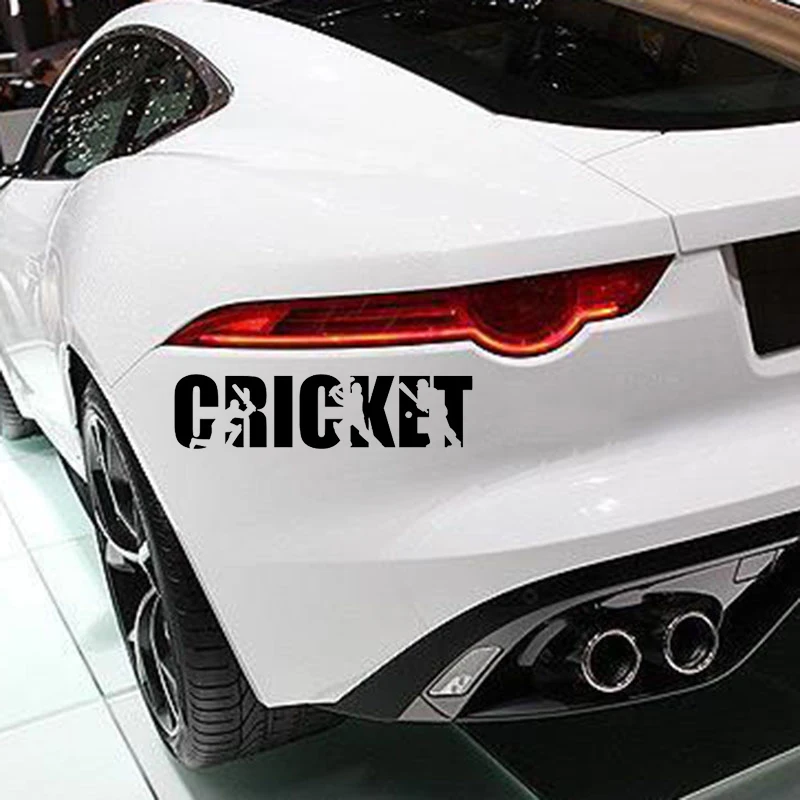 Искусство крикет слово с силуэтом виниловая наклейка художественная роспись