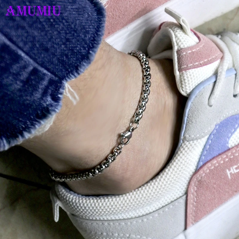 

AMUMIU Classic Jewelry Ssts Anklet for Women Fashion Jewelry Gifts Classic Adjustable Open Bracelet JS040