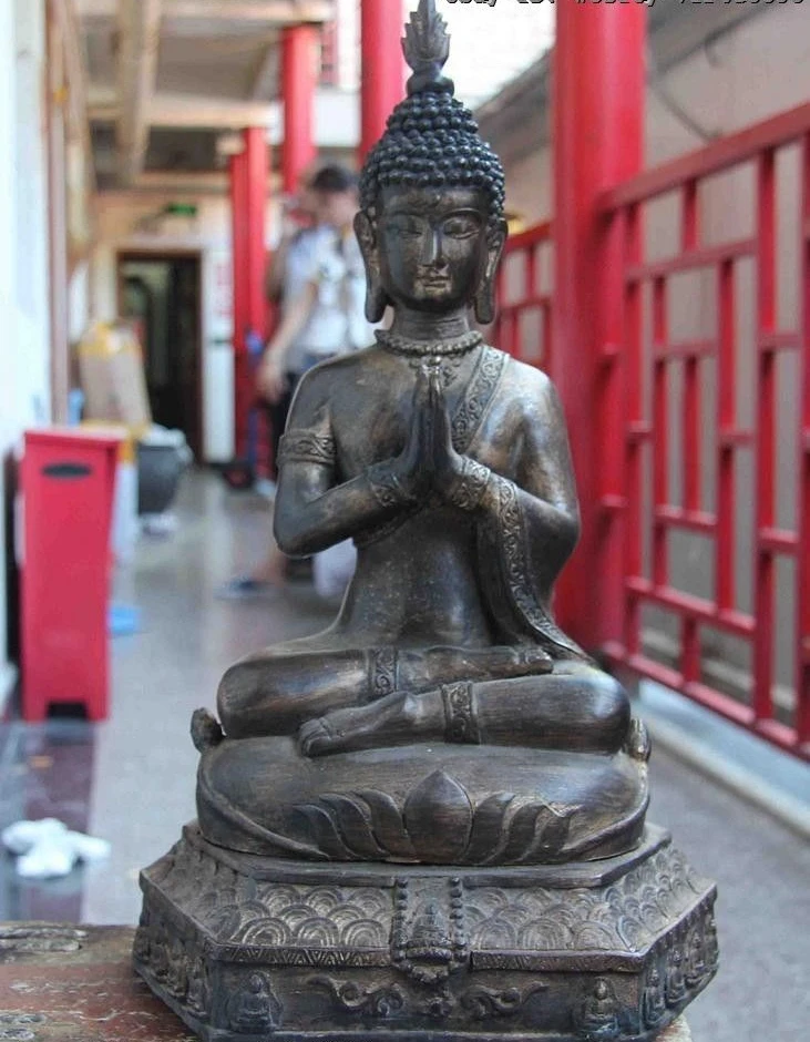 

Tibet Buddhism Temple Copper Bronze Thailand Sakyamuni Tathagata Buddha statue