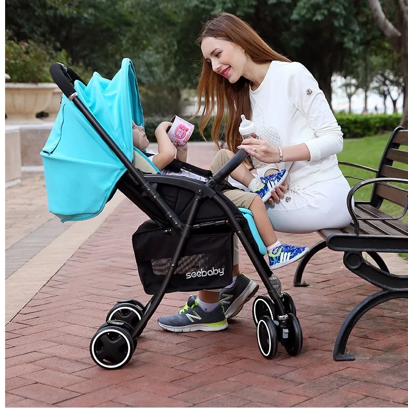 

baby strollers folding can sit can lie high landscape Single hand foldable stroller Two-way baby strollers free shipping