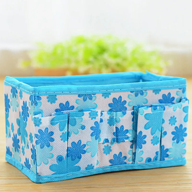  Desk Storage Box Cosmetic Case Home Accessories Non-woven Collapsible Multi-functional Printing Bag