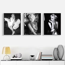 

FULL HOUSE Marilyn Monroe Black White Art Print Poster Living Room Decor Movie Star Wall Pictures Canvas Painting No Frame