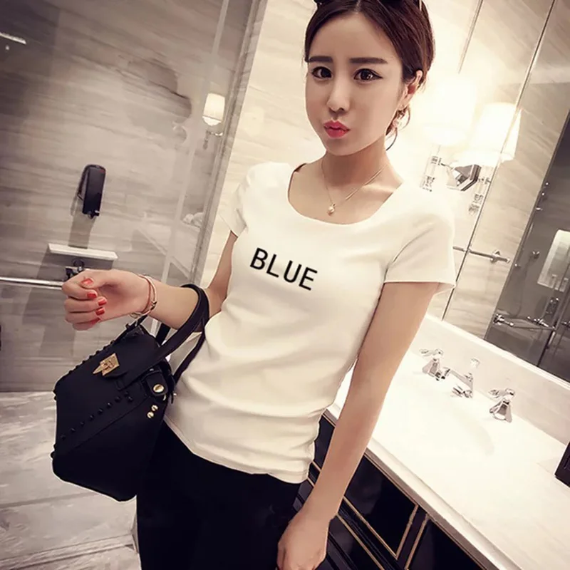2019 New Women T-shirts Casual Pure color Printed Tops Tee Summer Female T shirt Short Sleeve T shirt For Women Clothing 2019 New Women T-shirts Casual Pure color Printed Tops Tee Summer Female T shirt Short Sleeve T shirt For Women Clothing