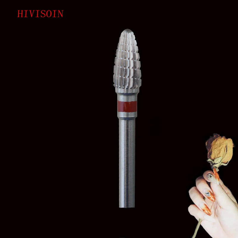 HIVISOIN-10pcs твердосплавные сверла для ногтей-мини конус-(60140030)-серебро