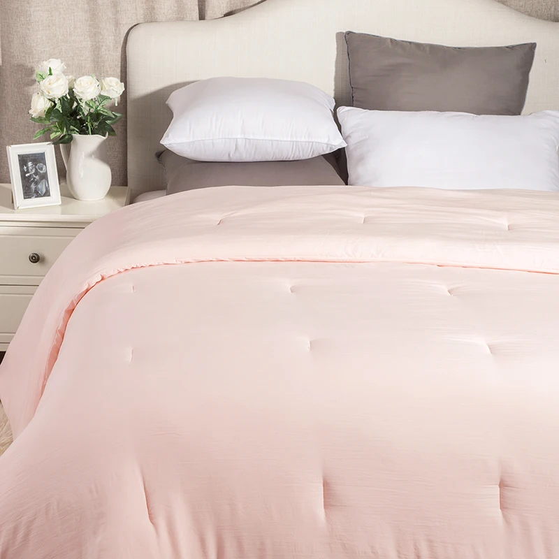 Naturelife Washed Cotton Like Duvet Comforter Insert With Corner Naturelife Washed Cotton Like Duvet Comforter Insert With Corner Ties Solid Pink Quilted Down Alternative Edredom Futon In Comforters Duvets From Home