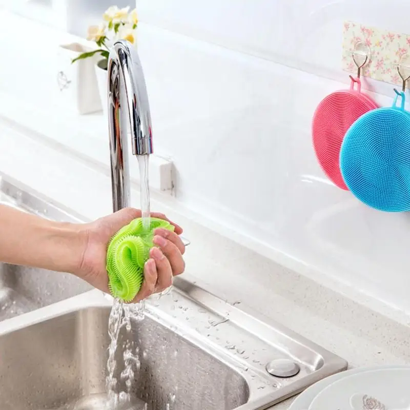 

5pcs/lot Magic Silicone Dish Bowl Cleaning Brushes Scouring Pad Pot Pan Wash Brushes Cleaner Kitchen