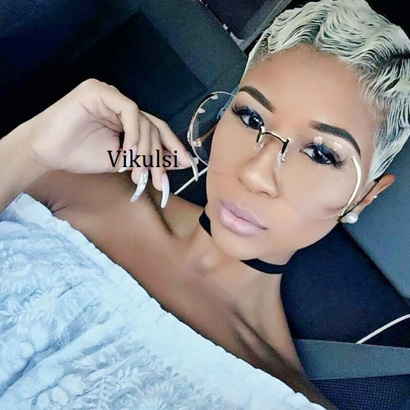 Оправа для очков женская без оправы винтажная прозрачная брендовая