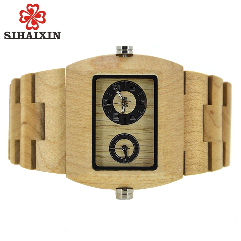 Wood Multifunction Quartz Mens Watches8
