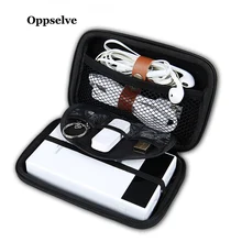 Oppselve External Storage Hard Case HDD SSD Bag For Hard Drive Power Bank USB Cable Charger Airpod Headphone Earphone Case Black external storage hard case hdd ssd bag for storage oscoo 2 5 inch hard drive protection case for power bank usb cable charger