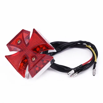 

Rear Motorcycle Tail Light License Distinctive Running Chrome Choppers