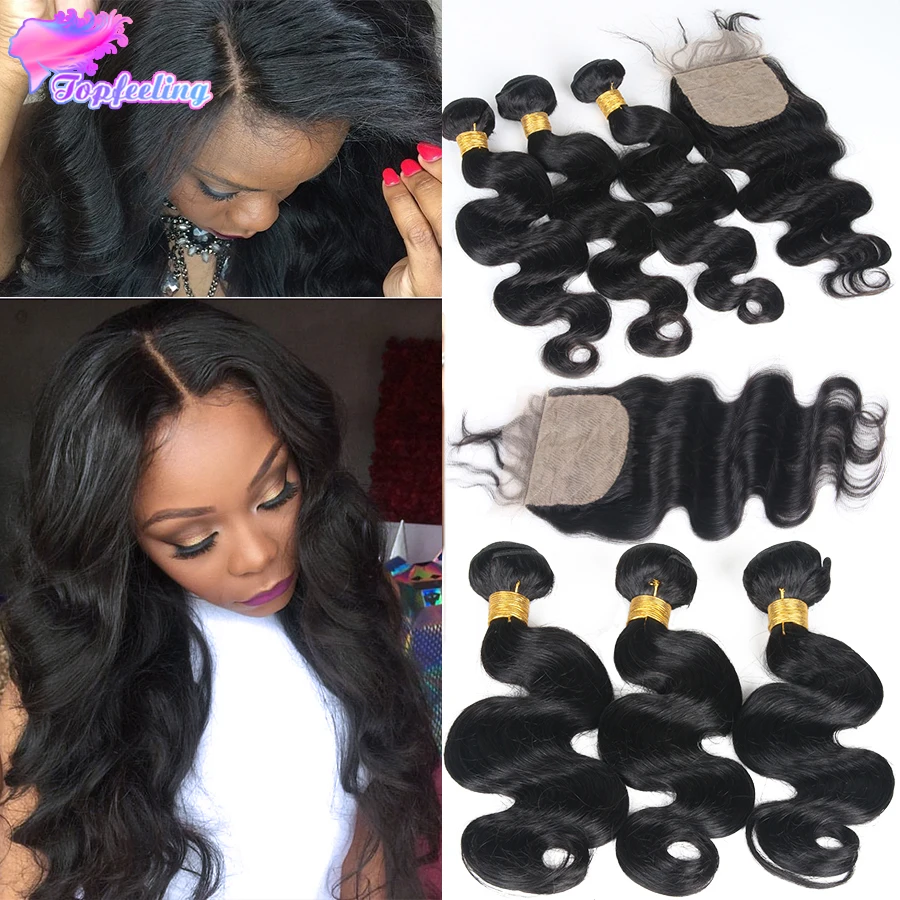 

Brazilian Silk Base Closure With Bundles Body Wave,7A Brazilian Virgin Hair 3 Bundles With Silk Closure,Silk Closure And Bundles