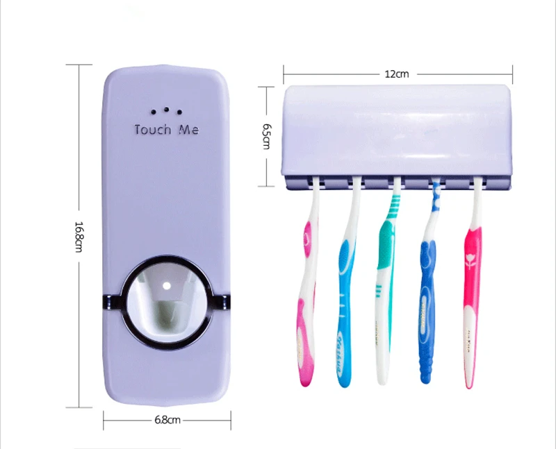 Набор аксессуаров для ванной комнаты, держатель зубной щетки, автоматический диспенсер для зубной пасты, держатель для зубной щетки, настенный стеллаж, набор инструментов для ванной комнаты
