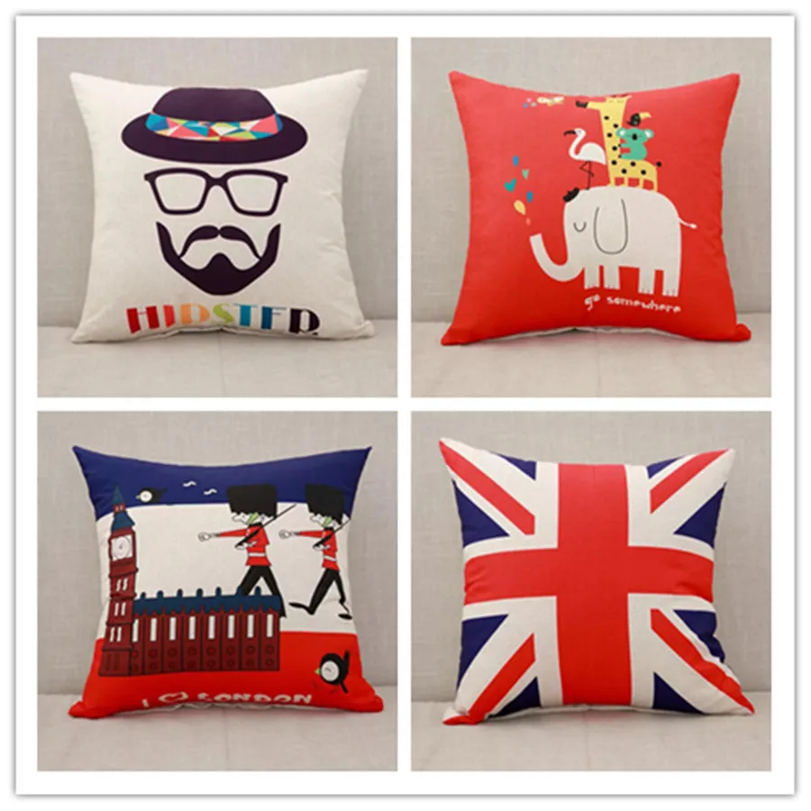 Cushion Cover Square Cartoon Pillow Case Decorative Pillow Cover For