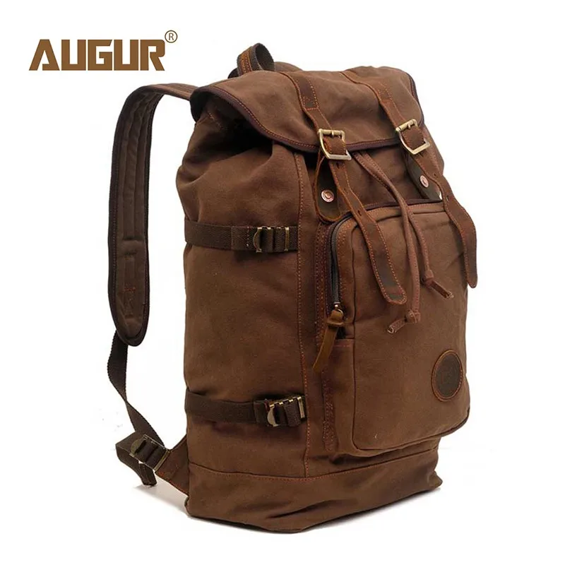 

AUGUR Backpack Drawstring Back Bag Men'S Women 17 Inch Large Capacity Canvas Fashion Laptop Backpacks Travel Rucksack Boy Girls