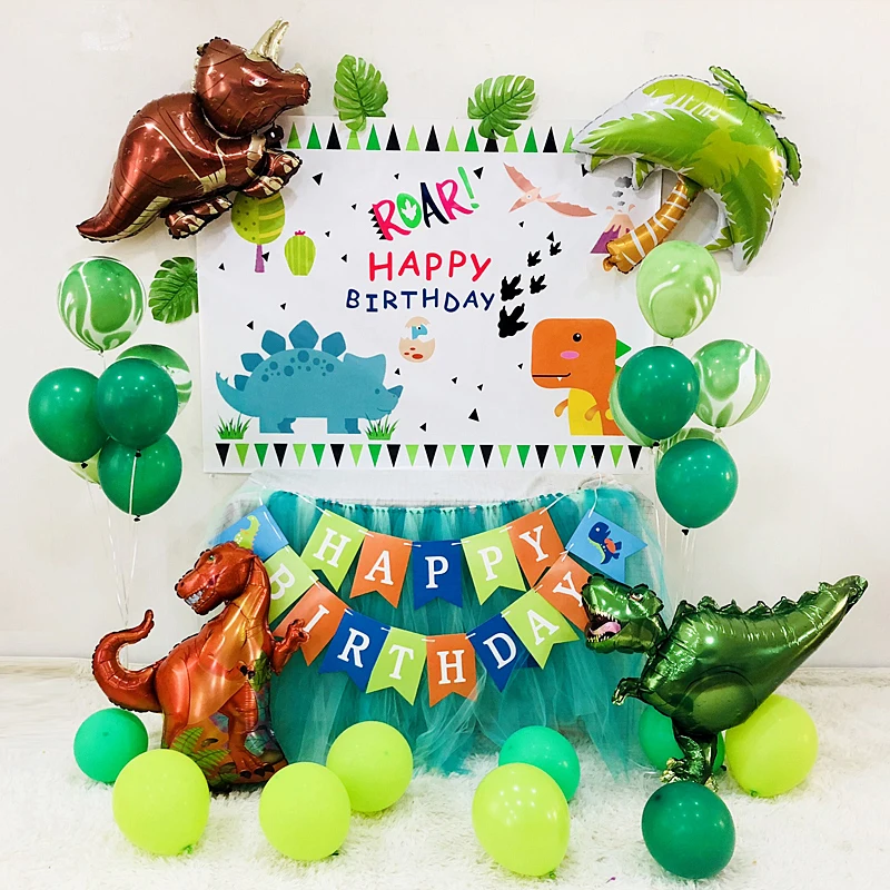 

1 Pc Giant Dinosaur Foil Balloon Boys Big Animal Balloons Childrens Birthday Party Jurassic World Decorations Kids Large Ballons