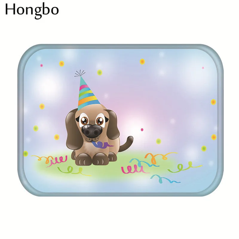Hongbo модный Придверный коврик в виде милых животных, фланелевый Придверный коврик для входной двери с милыми собаками, домашние уютные ковры, домашний декор, кухонные коврики