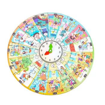 

Game Kids Toys My 24 hour clock Wood Jigsaw Puzzle Learning Educational Toddler Toy For Children 2-4 Years E2985Z