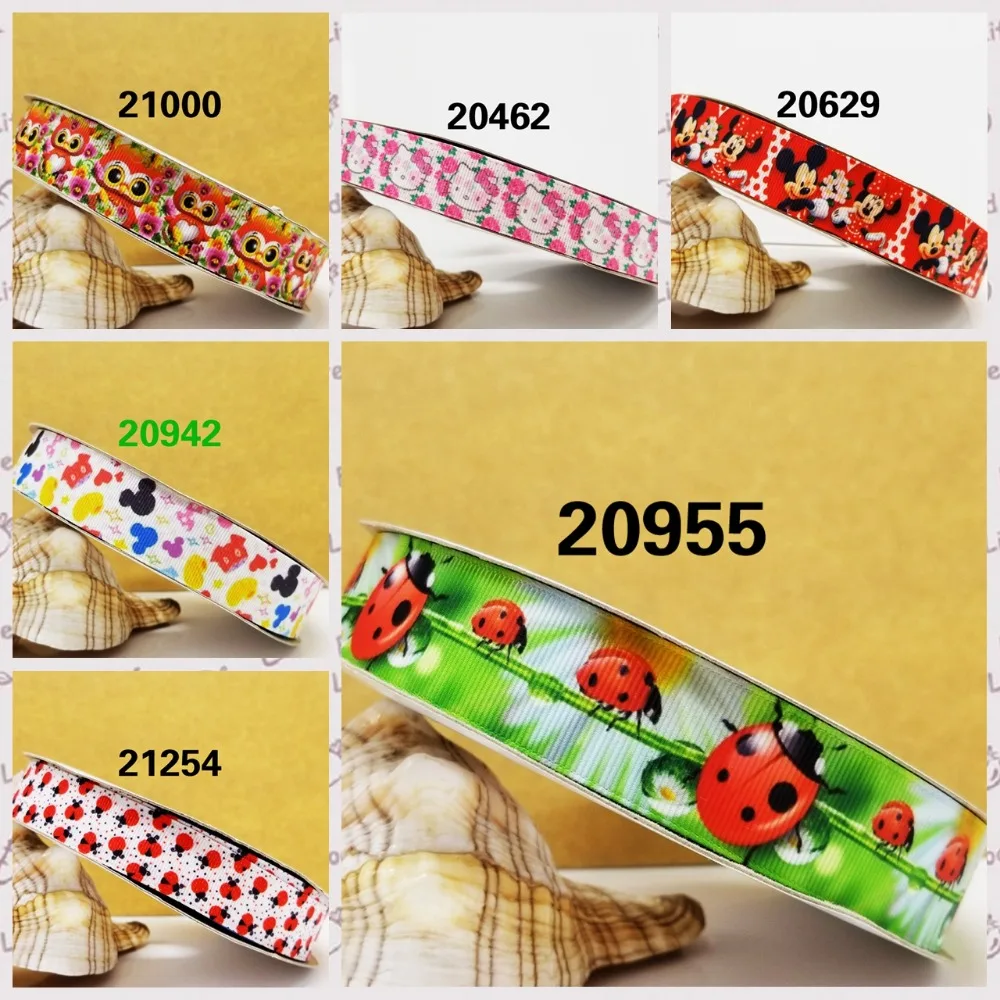 

Cartoon printed grosgrain ribbon ,satin ribbon 10 yards . 20462-
