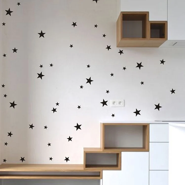 Наклейка на стену в скандинавском стиле с пятиконечной звездой, сделай сам, настенные художественные наклейки для детей, детской спальни, детской комнаты, украшения для дома, наклейки со звездами