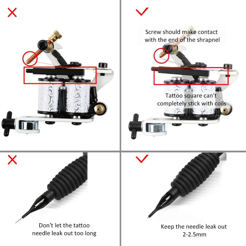 Полный комплект татуировки 2 пушки бесцветные чернила Электропитание для тату машины иглы аксессуары для татуировки оборудование для