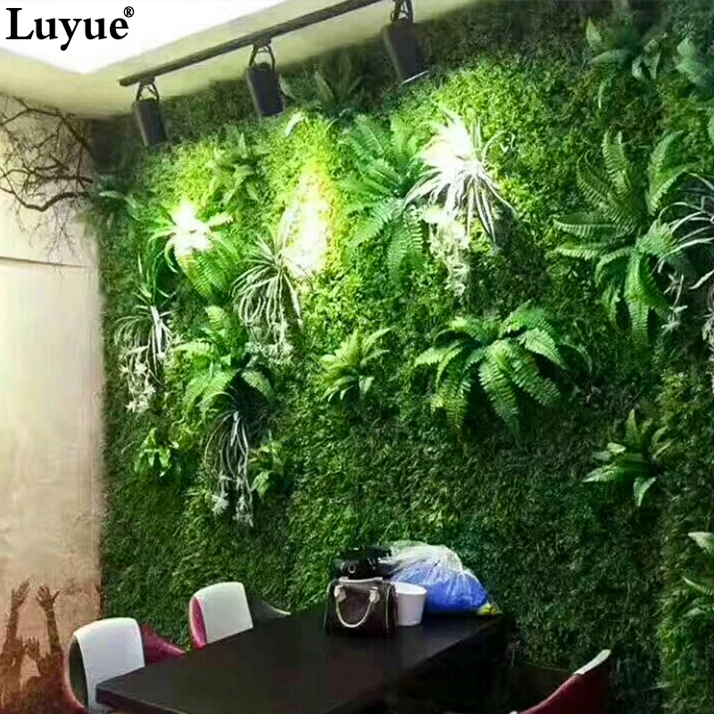 Accesorios de planta de pared de plantas artificiales plantas verdes hierba planta Subtropical Decoración de mesa de pared accesorios de hotel