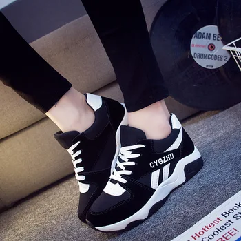

2018 Autumn Hot Women Jogging Platform Sneakers Female Lace Up Running Shoes for Woman Outdoor Breathable Athletic Shoes Walking