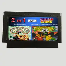Новое поступление Battletoads+ Battletoads и Double Dragon 2 в 1 60 Pin карточная игра для 8 бит Subor игровой плеер