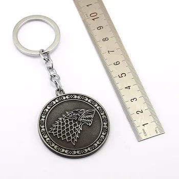 

HSIC 12pcs/lot Lannister Game of Throne Keychain Song of Ice and Fire Stark Key Ring Chaveiro Targaryen Holder Souvenir 11909