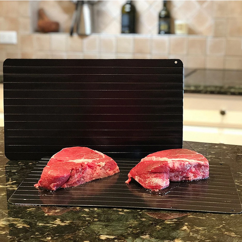 Rapid Thaw Heating Tray Defrost Tray Defroster Frozen Meat Defrost Board Heating Time Saver Kitchen Tool BBQ Grill Accessory