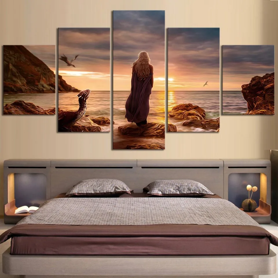 

HD Print Painting Home Decor Canvas 5 Pieces Game Of Thrones Posters Modular Movie Picture Modern For Living Room Frame Wall Art