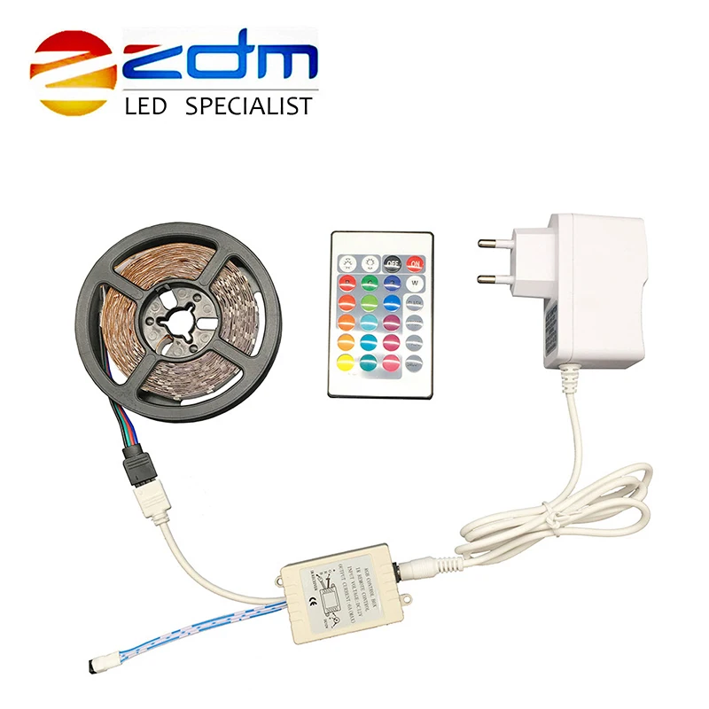 cheap 2835 5 meter 300Leds RGB Led Strip Light DC12V 60Leds M Flexible Lighting Ribbon Tape White Warm White RGB Strip Non waterproof