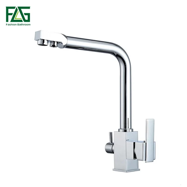 Special Offers Kitchen Faucets Chrome Deck Mounted Mixer Tap 360 Degree Rotation with Water Purification Features Mixer Cold Hot Tap Crane 