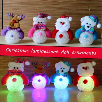 

Christmas Decoration with light-emitting crystal grain snowman Christmas snowman pendant Decoration
