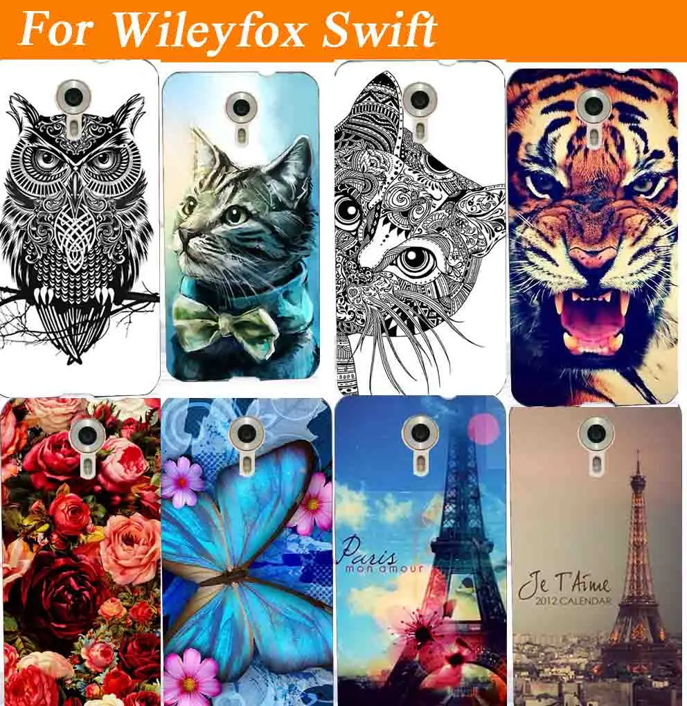 

14 Patterns Beautiful Rose Soft Tpu Back case For Wileyfox Swift New Clearly Printed SWIFT Colored Animals Cell Phone case cover