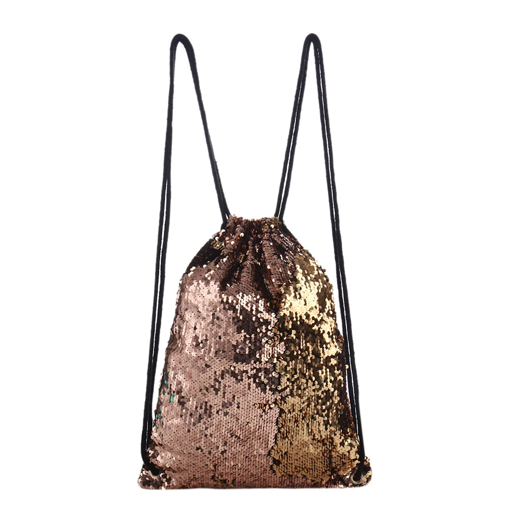 

Double Color Reversible Glitter Bags Women Sequins Backpack Camping Outdoor Sports Drawstring Backpack