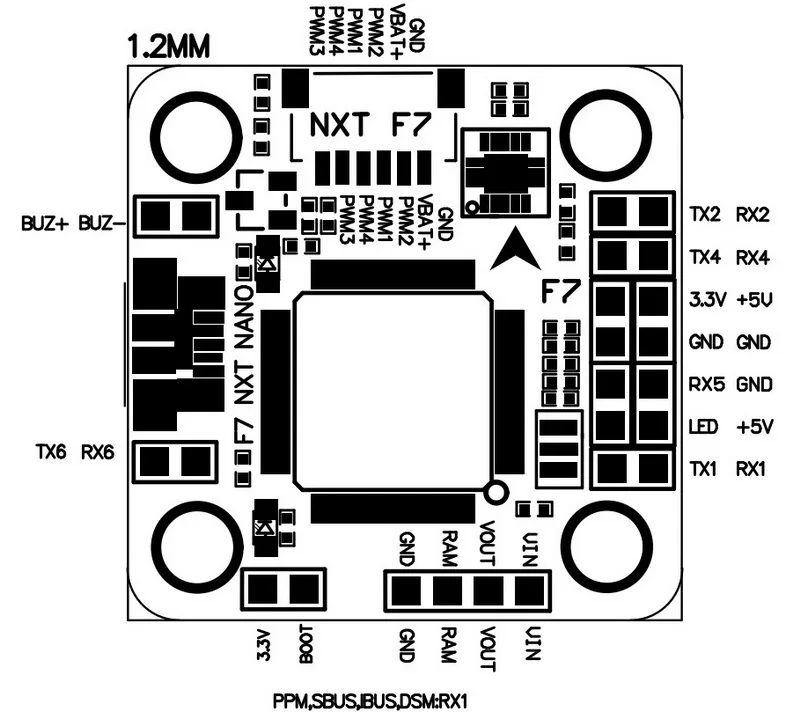 F7 NXT NANO Контроллер полета w/ICM20608 32K интегрированный OSD 5V 3A BEC 20x20mm для RC гоночный Дрон Квадрокоптер поддержка