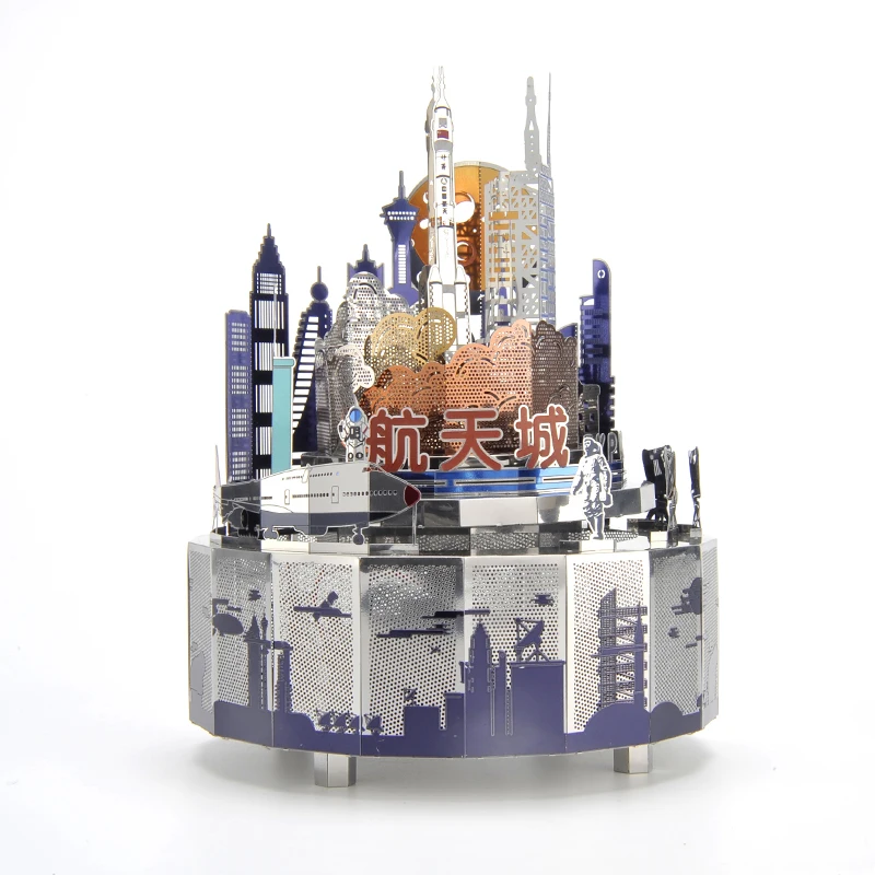 

Space City Theme Metal Music Box DIY Classic Music Box Crafts Clockwork Home Decor Music Box Gifts for Kids