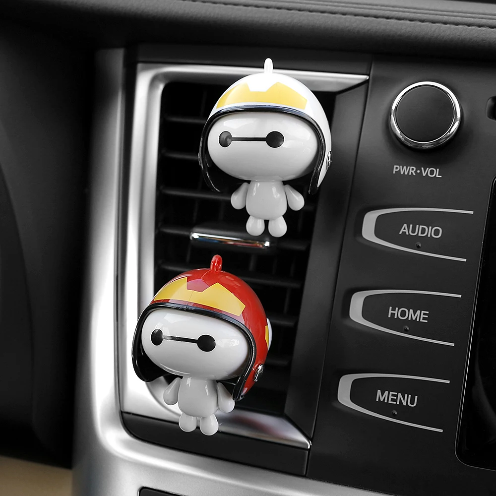 Helmet Baymax Car Vents Perfume Clip Air Freshener Automobile Interior Fragrance Decoration Ornaments Car Styling Accessories