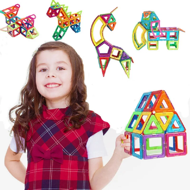 

Big Size Magnetic Blocks Construction Kids DIY Magnetic Designer Cute Animal Model & Magnetic Toys Educational Toy For Children