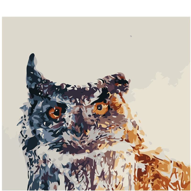 Stack owl abstract Animal DIY Digital Painting By Number Modern Wall Art Canvas Unique Gift Room Decor 40x50cm | Дом и сад