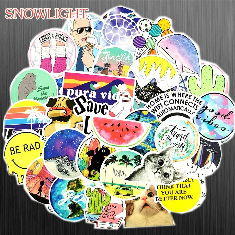 50Pcs Lovely Cute Cartoon Travel Doodle Cartoon Stickers For Motorcycle Skateboards Laptop Luggage Sticker Bomb Decals