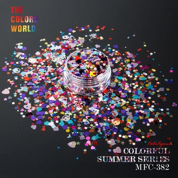 

Summer colorful series Mix Shape Mix Colors nail glitter sequins for nail art decorations makeup facepainting polish DIY decorat