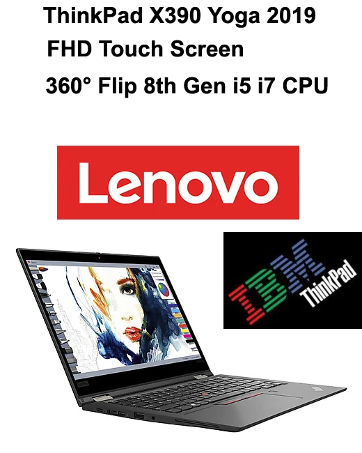 

2019 Latest 2-in-1 Notebook PC Lenovo ThinkPad X390 Yoga Laptop with 13.3 Inch FHD Touch Screen 360° Flip i7 i5 CPU 8GB Ram