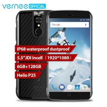Global Version Vernee Active IP68 Waterproof Rugged Smartphone Helio P25 6GB 128GB 5.5″ FHD 16MP NFC 4G Android 7.0 Mobile Phone