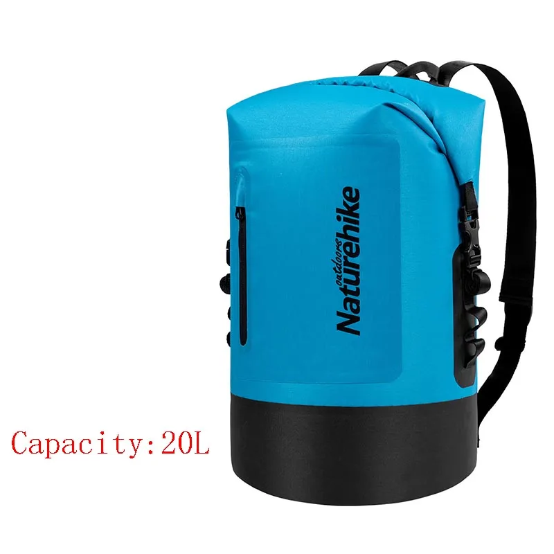 Naturehike 20L 30L 40L сухой мешок разделения водонепроницаемый мешок сухой мешок большой емкости мешок открытый портативный Дрифт - Цвет: Blue20L