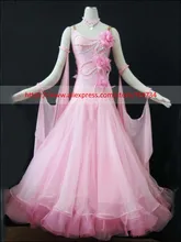 PINK Modern Waltz Tango Ballroom Dance Dress, Smooth Ballroom Dress,Standard Ballroom Dress Girls B-0030