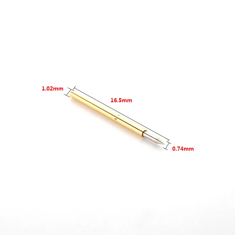 New Hot Sale 100Pcs P75-B1 Brass Spring Test Probe Nickel Plated Needle Diameter 1.02mm Electronic Spring Test Probe