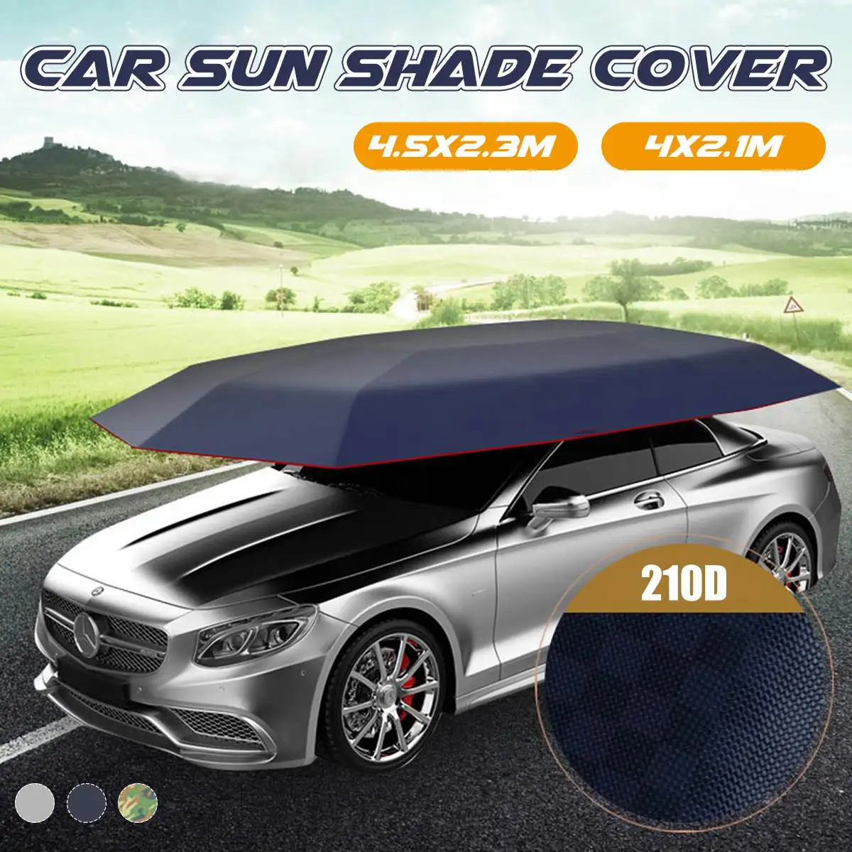 

4.5x2.3M/4.2x2.1M Car Cover Tent Remote Controlled Car Sun shade Umbrella Outdoor Roof Cover UV Protection Kits Without bracket
